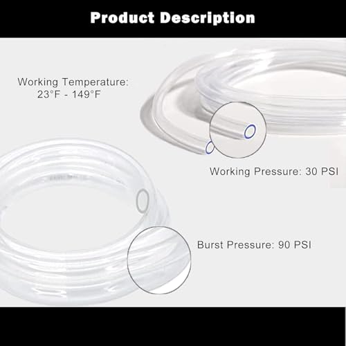 YOUHO 15 Feet PVC- 3/16" ID Clear Vinyl Tubing Food Grade Multipurpose Tube for Beer Line, Kegerator, Wine Making, Aquaponics, Air Hose - color: 15 Feet, size: 3/16" ID