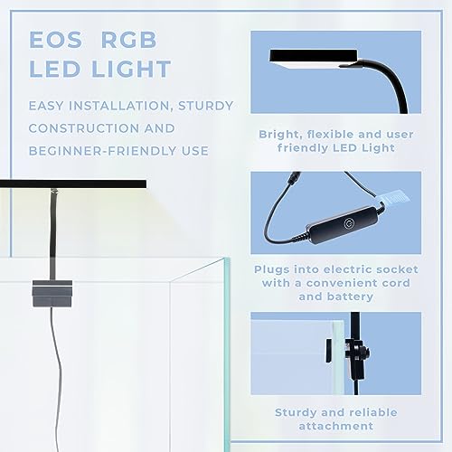 Aqua Worx EOS LED Aquarium Light - Adjustable Gooseneck With 7-Mode RGB Settings - Ideal for Planted Tanks, Fish Tanks, Nano Aquariums - N5 RGB - color: N5 RGB