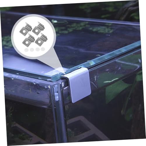 UKCOCO 4pcs Fish Tank Glass Cover Brackets Aquarium Support Clips for Secure Lid Holding Easy Installation for Fish Tanks