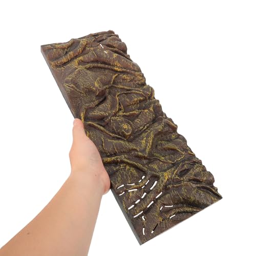 Cabilock Reptile Tank Background Board Turtle Habitat Decorative 3D Aquarium Decorative Waterproof Corrosion-Resistant Bark Texture Panel for Terrarium Fish Tank
