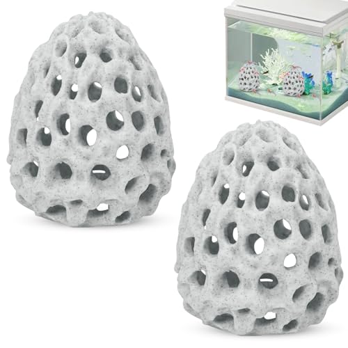 Shrimp Dome Hide Betta Habitat Fish Tank Tunnel with Suction Cup Aquarium Fish Cave Hideout Ornament Accessories for Shrimp Guppy Hiding Resting White - color: 2pcs-white