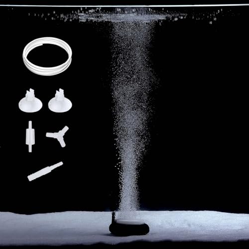 Carefree Fish Aquarium Nanometer Materials Air Stone Disk Fish Tank Hydroponics Bubble Stone Disc 1.4/2/4/6/8 Inch with 3Ft Tubing（Air Pump Not Included - size: 1.4Inch