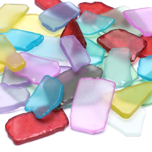 SUREAM Colorful Bulk Sea Glass, 13oz Sea Glass Christmas Tree Kit, Glass Stones for Beach Wedding Party Home Aquarium Decor and DIY Art Craft Supplies - color: Colorful
