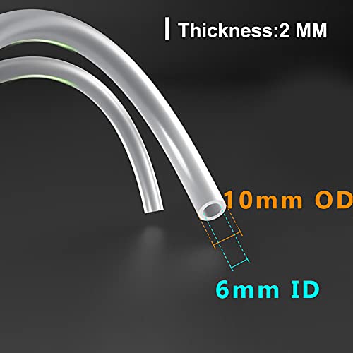 Feelers Silicone Tubing, Food Grade Pure Siliconce Hose 6mm ID 10mm OD 3.3ft, High Temperature Resistant Flexible Hose for Water Air Pump, Aquarium, Home Brewing, Kitchen - size: 6mm-10mm, style: 3.3 Feet