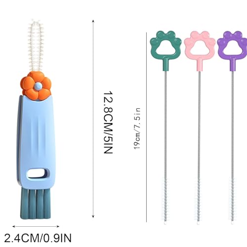3 in 1 Cup Lid Cleaning Brush, 2024 Upgrade Crevice Cleaning Brush Set for Baby Bottle Gap Tight Spaces Cup, 3 in 1 Multifunctional Cleaning Brush Portable Cup Lid Cleaner with Brush (C4) - color: C4