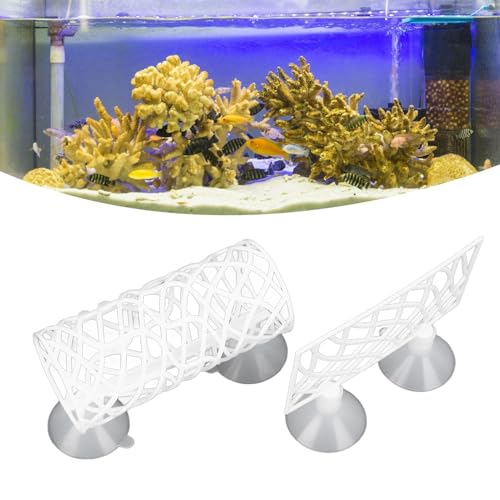 Betta Fish Toys, Betta Fish Tank Accessories Decorations, Betta Tunnel Swim Tube Soft Edged Betta Hammock Bed Shrimp Guppies Hideout Betta Shelter Toys with Suction Cup(White)