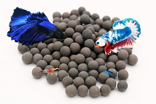 Awesome Industries 125 Betta & Shrimp Tourmaline Mineral Balls Aquarium Water Conditioner Over 30 Elements Improves Water Quality, pH Balance, Health, Color & Breeding (125 Pack Regular) - size: 125 Pack Regular