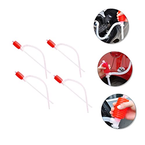 Luxshiny 4Pcs Portable Oil Liquid Siphon Pump Manual Fuel Transfer Pump for Changing and Water Siphoning Durable Material Leak Resistant Design for Safe Use
