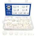 250 PCS 8 Sizes Nylon Plastic Hole Plugs White 1/4, 5/16, 3/8, 1/2, 5/8, 3/4, 7/8, 1 Inch Round Hole, Flush Type Panel Knockout Locking Plugs, Furniture Cabinet Pipe Insert End Covers Caps - size: 8 Sizes, White((1/4“-1”, 250 PCS)