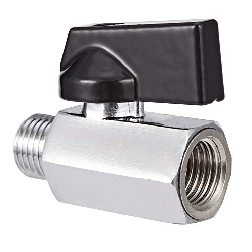 2 Pack Brass Mini Ball Valve 1/4" NPT Female x Male Thread Shut-Off Valve (1/4" NPT) - size: 1/4" NPT