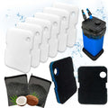 PurifyLogix Replacement Canister Filter Pads for Cascade 700/1000 CCF2UL/CCF3UL Generic Aquarium Floss Media, 2 Upgraded Activated Carbon-Coarse-Activated Carbon Filter Pads and 6 White Floss (8)