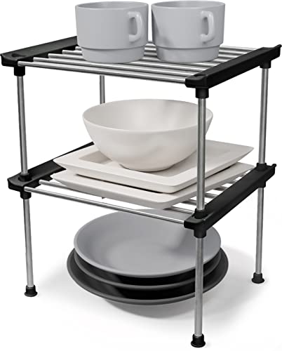 carrotez Cabinet Organizer Shelf, Set of 2 Stackable Kitchen Counter Shelves, Kitchen Cabinet Organizers and Storage, Pantry Storage Shelf Organizer, 9.8 x 7.8 x 6.1 - Black - color: Black, size: Small(9.8 x 7.8 x 6.1")