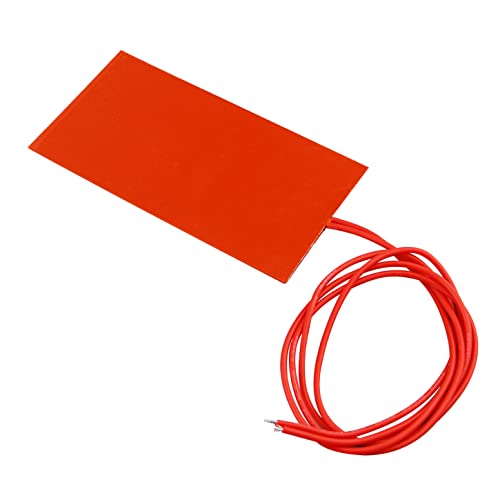 DERNORD 4PCS 12V 15W Silicone Heating Pad Rubber Flexible Heater Mat 50mm X 100mm - size: 12V 15W