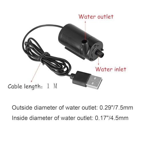 3PCS DC 3-5V USB Micro Submersible Mini Water Pump,Small Aquarium Pump for Fish Tank Aquariums Pond Fountain Hydroponics Garden (Black) - color: Black