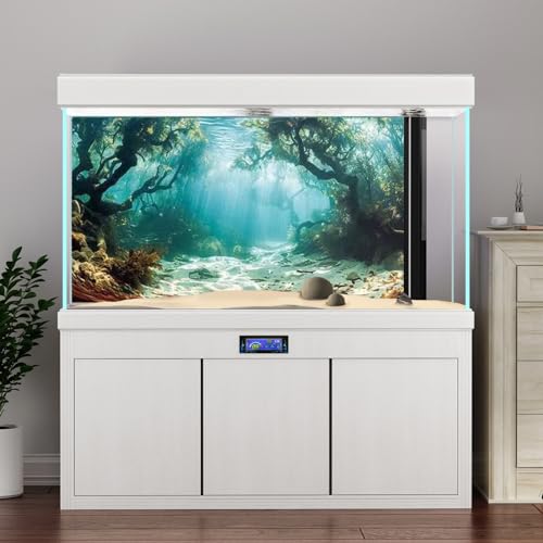 Natural Landscape Fish Tank Background, Aquarium Background, Boutique Aquarium Stickers,30cm,40cm,50cm,60cm,80cm (30 * 50cm, Ocean-4) - size: 30*50cm