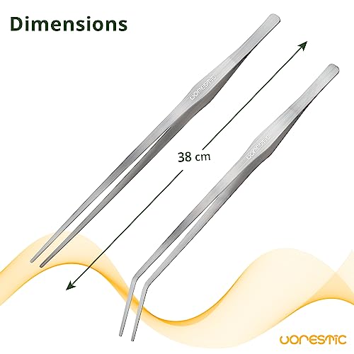 VORESTIC 6 Pcs Aquascape Tools, Stainless Steel Aquarium Kit with Tweezers, Scissors, Spatula, and Algae Scraper - Aquascaping Tools Set for Aquarium Maintenance