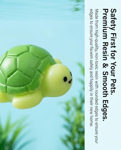 15 Pcs Mini Ocean Creatures Decor Set - Artificial Fish, Turtle, Octopus & Crab Polyresin Aquarium Ornaments for Fish Tanks, Tank Decorations