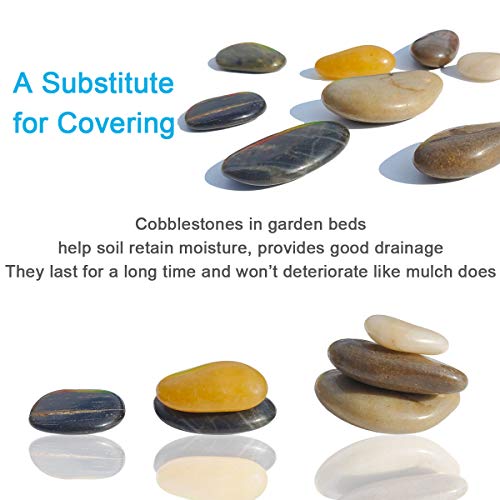 2 LB Aquarium Gravel River Rock - Natural Polished Decorative Gravel, Small Decorative Pebbles, Mixed Color Stones,for Aquariums, Landscaping, Vase Fillers (32-Oz)