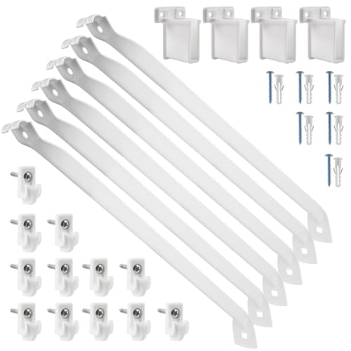 12 Inch Wire Shelf Brackets Set, 6 Pack Metal White Closet Support Bracket with End Brackets & Clips for Wire Shelving Wall Bracket Installation, Support Wire Closet Shelves Racks (6 Pack) - size: 6 Pack