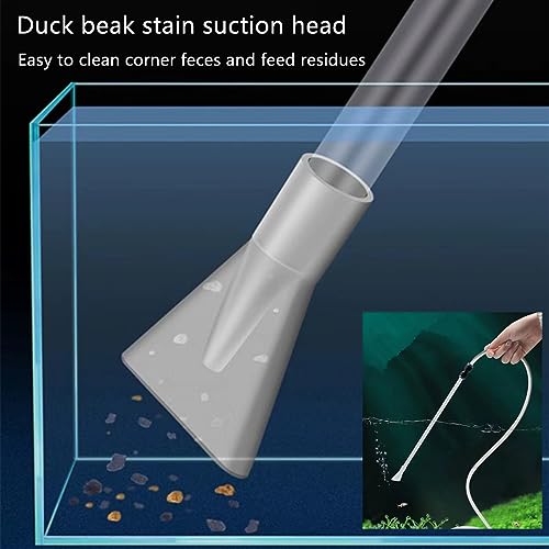 Fish Tank Cleaner and Aquarium Water Changer Siphon with a Thinner Water Tubing，Gravel Vacuum for Aquarium Kit，Perfect for Cleaning Small Fish Tank (Extrusion Type)