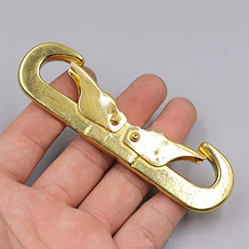 Heavy Duty Brass Double Ended Snap Hooks (2-Pack), Trigger Snaps Clips for Dog Leash, Keychain, Horse Tack, Aquarium Lid, Fence Latch & More