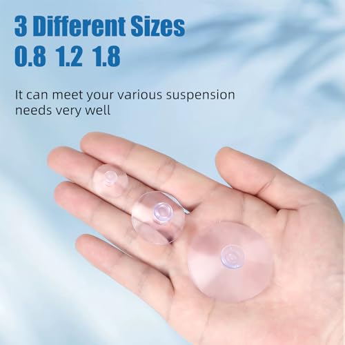 AQUANEAT 30 Packs Suction Cups Without Hooks 0.8/1.2/1.8 Inch Clear Sucker Pads for Glass Home Organization Decoration