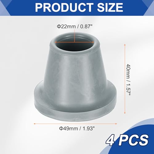 uxcell 4Pcs Replacement Feet for Shower Chair Bath Seat, 7/8" ID Heavy Duty Non Slip Rubber Suction Cup, Feet Chair Leg Caps for Shower Stools and Transfer Bench, Gray - color: Grey, size: 7/8"