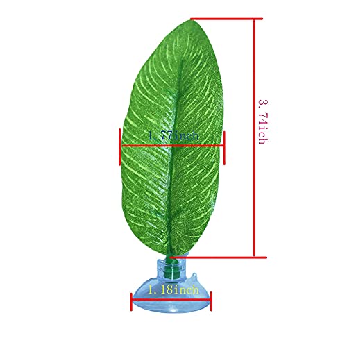 DOBA No Wire Betta Bed Leaf Hammock, Silk Betta Fish Leaf Hammocks Pad Lounger Toys Lightweight and Realistic Fish Hideout Plastic Aquarium Plants Accessories for Fish Tank Decorations (1pcs), Green