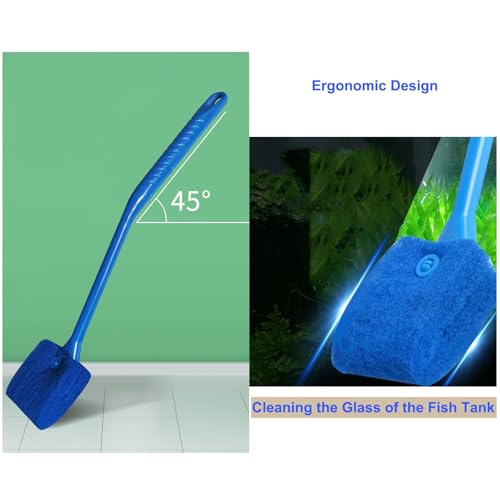 Aquarium Aquascape Tools Kit, 15 inch Stainless Steel Includes Brush, Tweezers/Feeding Tongs, Scissors, Spatula, Algae Scraper, Rake, for Fish Tank Cleaning Scrubbing, Trimming