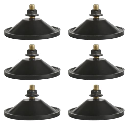 AccEncyc 6 Pcs Strong Thickened Sucker Suction Cup Clear PVC Sucker Pads with M6 x 14 Thread Screw Extra Strong Adhesive Glass Suction Holder, Black - color: Black
