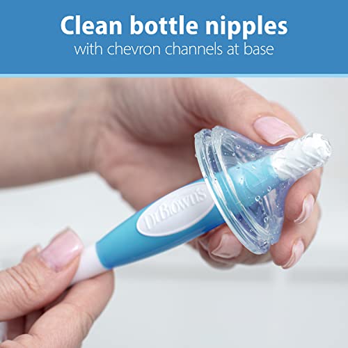 Dr. Brown's Reusable Sponge Baby Bottle Cleaning Brush with Suction Cup Stand, Scrubber and Nipple Cleaner, BPA-Free, Blue, 1-Pack - color: Blue Bottle Brush, size: 1-Pack