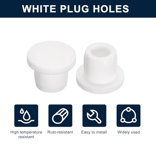 uxcell 4 Pieces White Plug Holes, T10 Waterproof Rubber Button Plug for 10mm / 0.39" Hole - size: 10mm