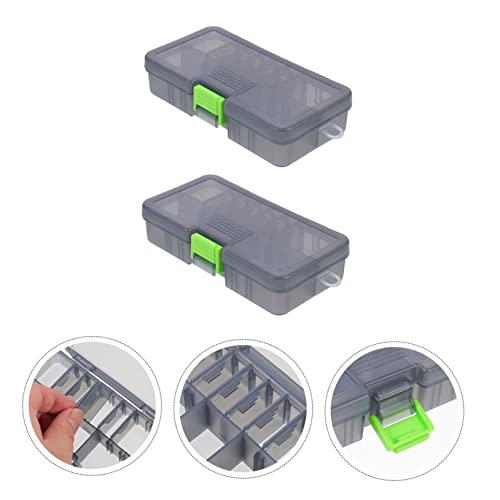 Happyyami 2pcs Double-sided Fishing Tackle Organizer Box Lure Container for Freshwater Saltwater Portable Fishing Accessories for Easy Storage and Transport - color: Green
