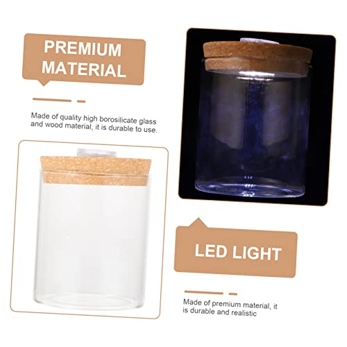 Ciieeo 1Pc Mini Glass Ecosystem Bottle with LED Light Creative DIY Micro Landscape Terrarium Holder for Fish Plants and Flowers Decorative Glass Jar for Home - size: 11X8.2X8.20cm