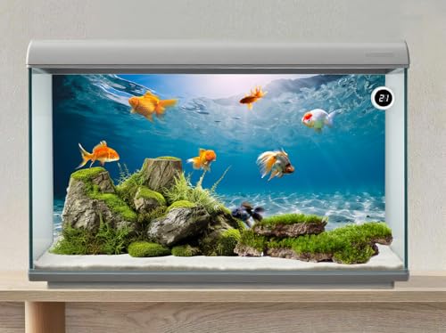 30X18 Inch Underwater Sea Theme Aquarium Background - Tropical Ocean Floor Polyester Backdrop for Saltwater Fish Tanks - size: 30X18in