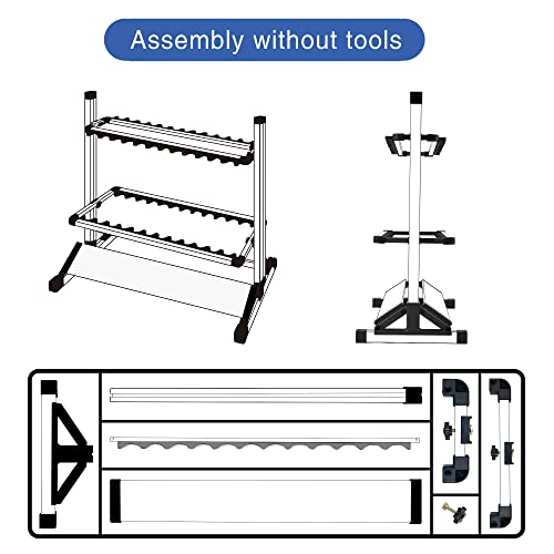 JOYWAVE Fishing Rod Holders,Aluminium Fishing Pole Holders,Portable Fishing Rod Rack,Holds Up to 24 Rods,Fishing Pole Vertical Ground Display Rack