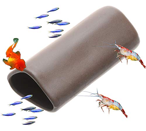 Saim Fish Spawning Cave Ceramic Hideout Breeding Shelter Aquarium Fish Tank Betta Decor Ornament, Large - size: Large