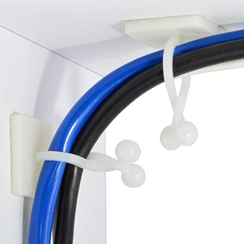 Cable Management Cord Clips with Adhesive Base, Small (Pack of 10)