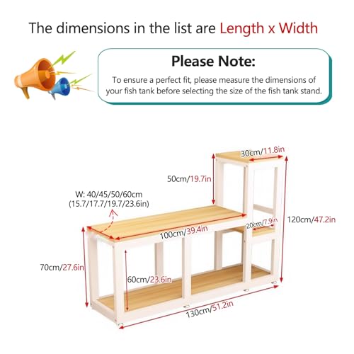 Fish Tank Stand,Large Fish Tank Storage Rack, Heavy-Duty Steel Frame, High Capacity Organizer for Home & Pet Shops, Space-Saving Design (Black, 45cm/17.7in) - color: Black, size: W 45cm/17.7in