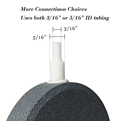 Quickun 4 Inch Updated Crazy Air Disc Stone Cylinder Bubbler Plus Diffuser Aquarium Fish Tank Hydroponics Pump Airstones Diffuser 3/16" 5/16" Hose ID, Pack of 2 - size: 4"