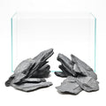 Fish Tank Rocks 20lb Natural Slate Rocks 2-8 Inches Black Stones for Tank Decoration Terrarium Reptile Aquascaping Amphibian Vivariums Paludarium Garden Landscaping - size: 20lb(2-8in)