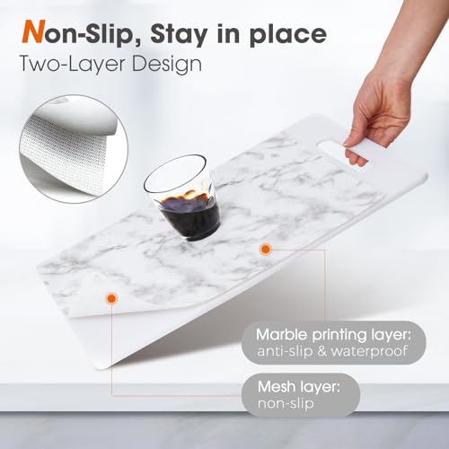 Beautysaid Shelf and Drawer Liner for Kitchen Cabinet, Non Adhesive Non Slip Shelf Paper Waterproof Washable Thickened for Dresser Pantry Shelve Bathroom Protector Liner(Marble,12 in x 10 FT) - color: Marble, size: 12"W x 118"L