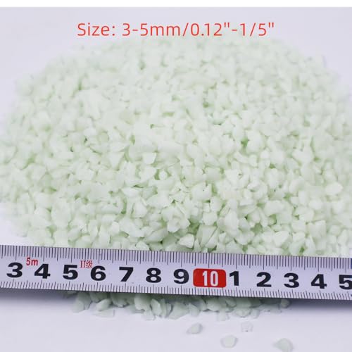 Glow in the Dark Gravel Stones,Aquarium Gravel,Aquarium Sand,Decorative Glow Gravel Rocks for Fairy Garden Fish Tank Succulents Pot Vase Filler Decor, 1 Pound (Blue Green, 3-5mm) - color: Blue Green, size: 3-5mm