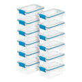 Sterilite 12-Pack Gasket Box, Weather-Resistant Storage Bins with Latching Lids, 7.5 Quart - Heavy-Duty Organizing Containers for Closet, Bathroom, and Office - size: 7.5 Quart, style: 12 Pack