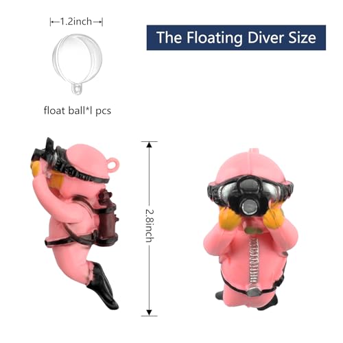 onesimcr Floating Fish Tank Decorations, Aquarium Decorations, Lovely Diver Fish Tank Decorations, Floating Device Fish Tank Accessories，Suitable for All Kinds of Fish Tanks(Pink)… - color: Pink