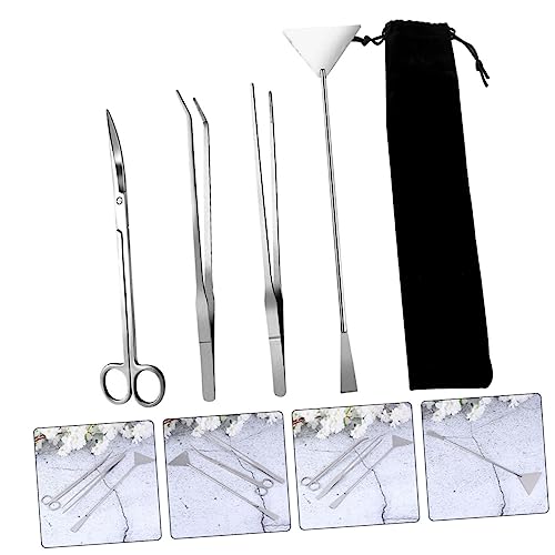 Levemolo Aquascaping Tools 1 Set of Precision Aquarium Cleaning Tools Stainless Steel Safe Storage Pouch
