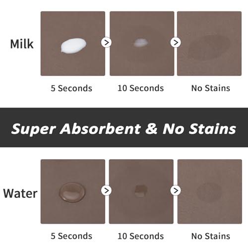 HotLive Dog Food Mat - Absorbent Cat Mat for Food and Water, No Stains Pet Feeding Bowl Mat, Easy to Clean Pet Placemats, Quick Dry Dog Water Dispenser Mat for Messy Drinkers | Brown 12"x 19" - color: Brown, size: 12"x19"
