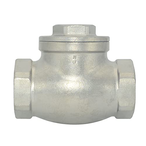 1-1/4" Stainless Steel SS316 Swing Check Valve,NPT Female x Female Thread,WOG 200 PSI PN16 CF8M - size: 1.25 Inch