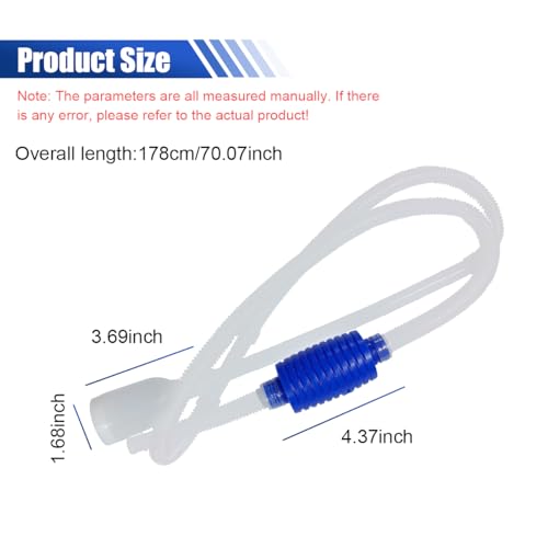 Siphon Pump for Gasoline, 5.84FT Portable Manual Water Pump with Siphon Hose, Universal Car Fuel Transfer Hand Accessories for Oil Diesel Aquarium (1PC) - size: 1PC