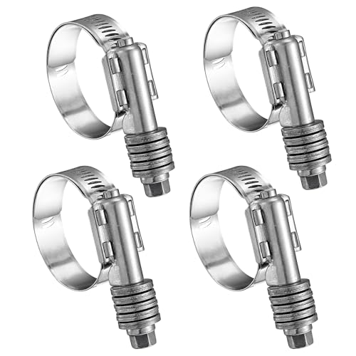 4 Pack Heavy Duty Worm Hose Clamp, Adjustable Range 1"-1 3/4" (25-45mm) 304 Stainless Steel Worm Gear Drive Hose Clamps for Water Pipe, Plumbing, Automotive and Mechanical Application - color: 4 Pcs, size: 25-45mm